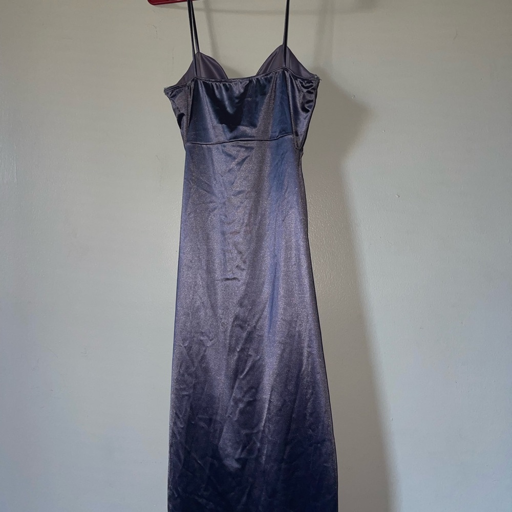 Midi satin dress with slit